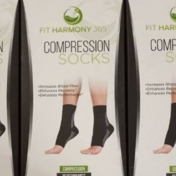 2-Pc Pair of Ankle Sleeve Foot Compression Socks Size L - Picture 1 of 3